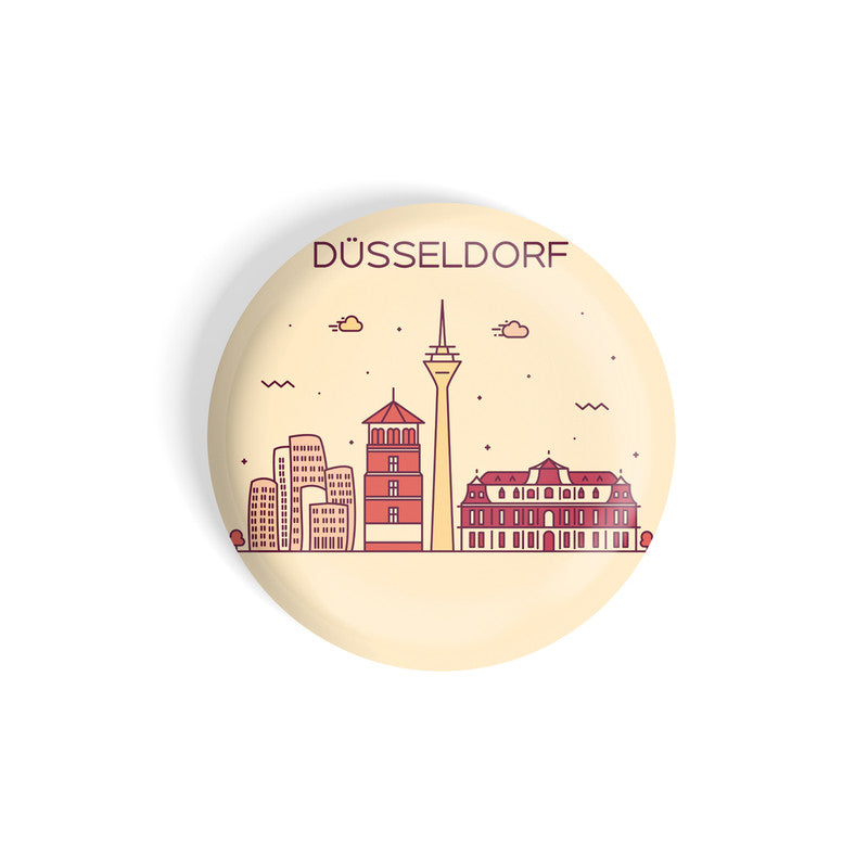 dhcrafts Round Fridge Magnet Brown Color Dusseldorf Glossy Finish Design Pack of 1 (58 mm)